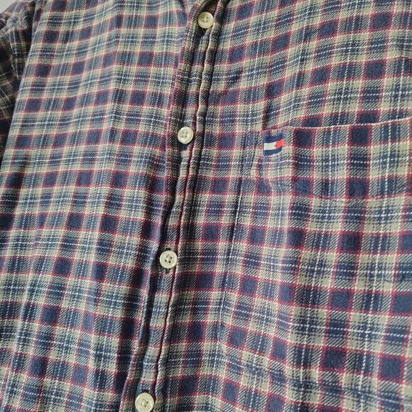Vintage Tommy Hilfiger Mens button down flannel M - Picture 2 of 5